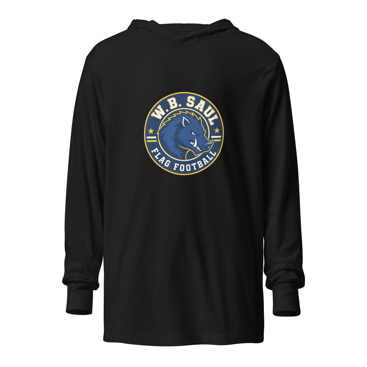 Performance | Hooded Long Sleeve T Shirt | W.B.Saul Razorbacks | Badge Logo
