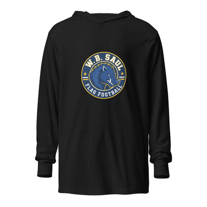 Performance | Hooded Long Sleeve T Shirt | W.B.Saul Razorbacks | Badge Logo