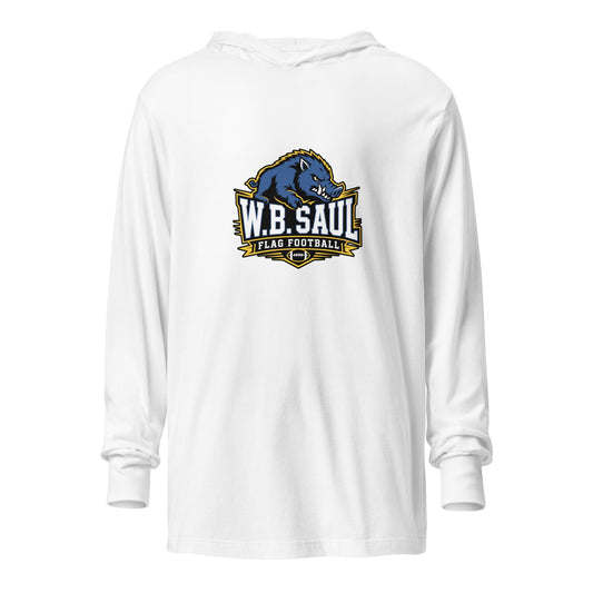 Performance | Hooded Long Sleeve T Shirt | W.B.Saul Razorbacks | Crest Logo
