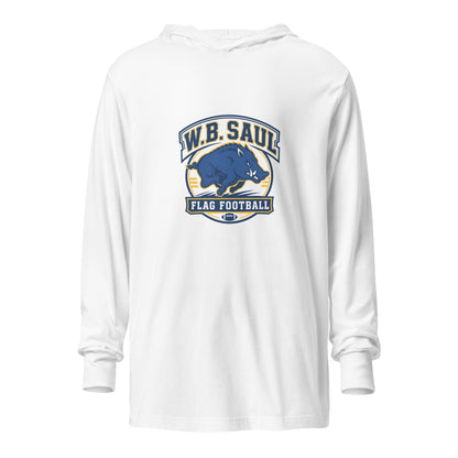 Performance | Hooded Long Sleeve T Shirt | W.B.Saul Razorbacks | Emblem Logo