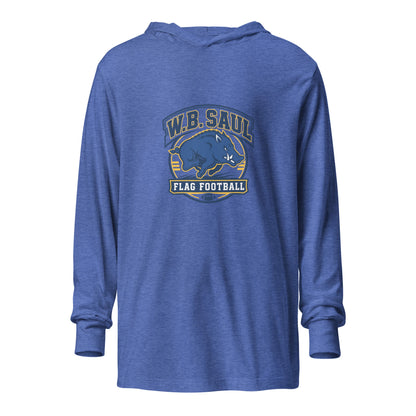 Performance | Hooded Long Sleeve T Shirt | W.B.Saul Razorbacks | Emblem Logo