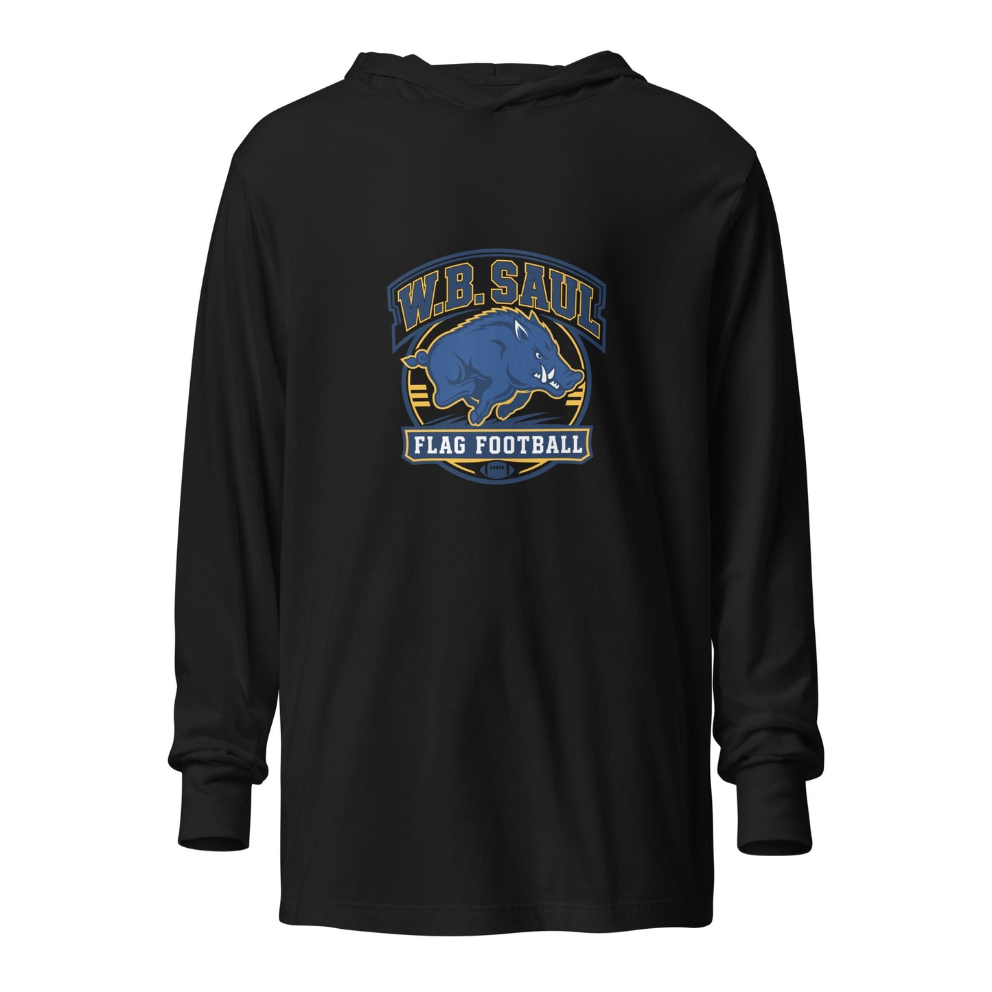 Performance | Hooded Long Sleeve T Shirt | W.B.Saul Razorbacks | Emblem Logo