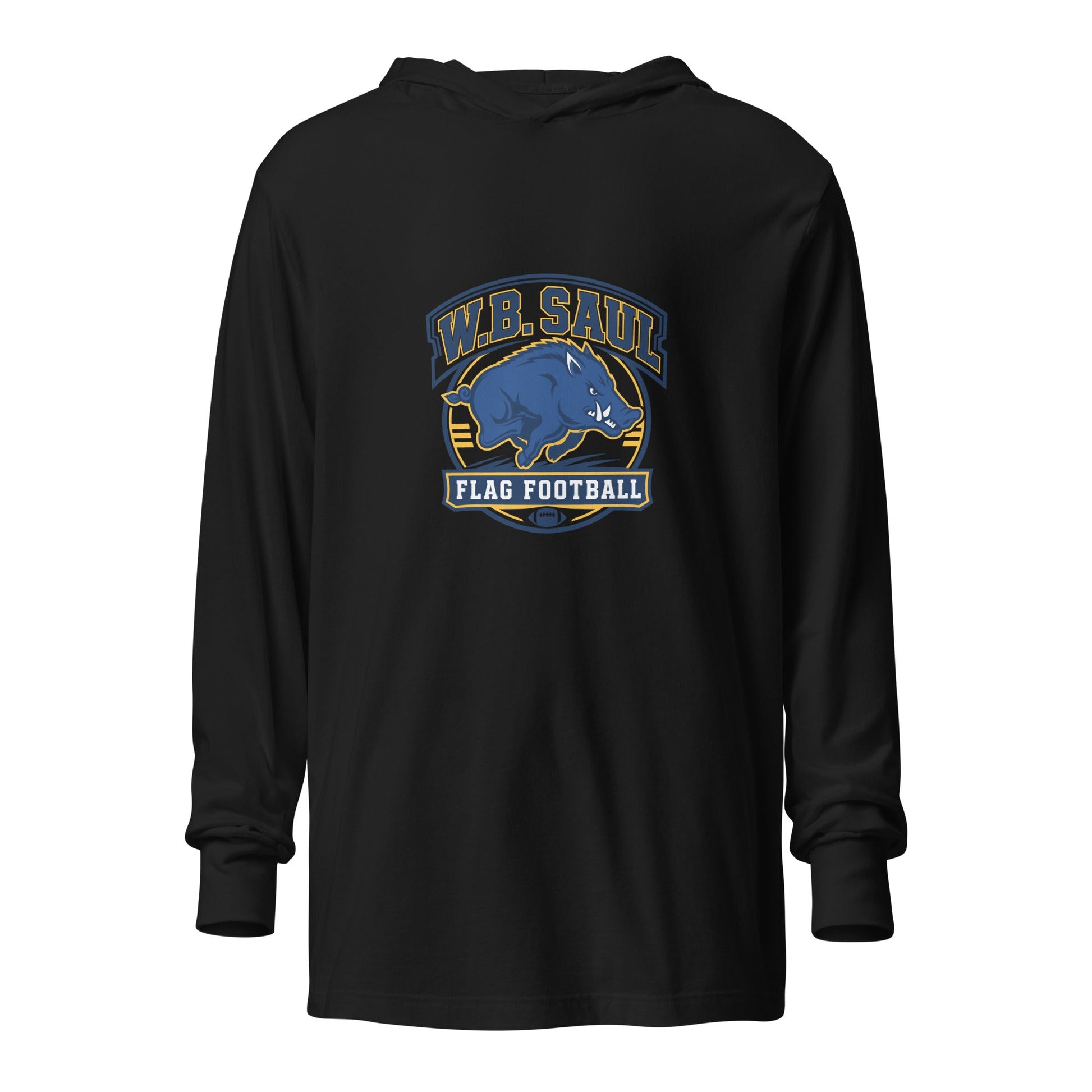 Performance | Hooded Long Sleeve T Shirt | W.B.Saul Razorbacks | Emblem Logo