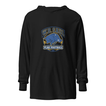Performance | Hooded Long Sleeve T Shirt | W.B.Saul Razorbacks | Emblem Logo