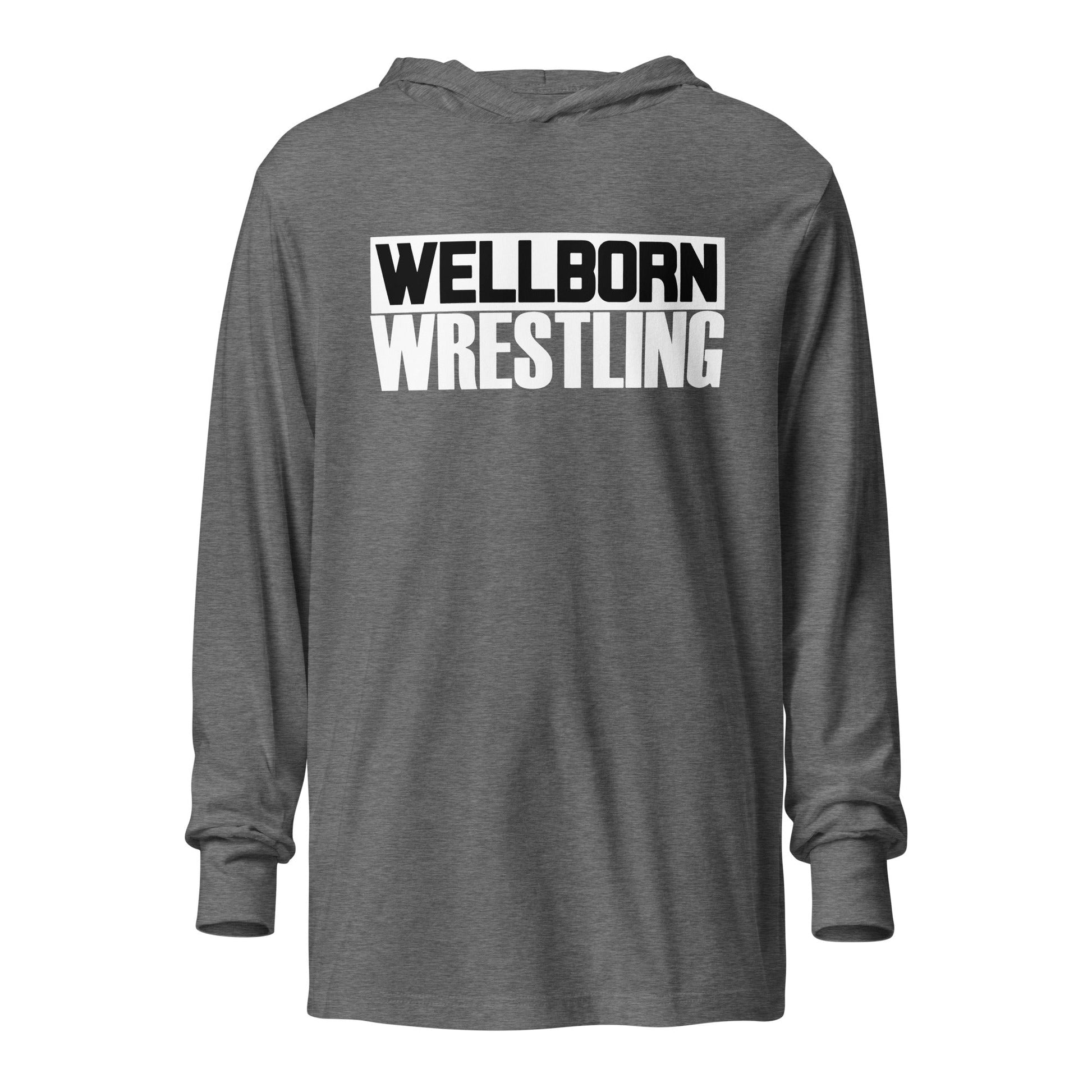 Performance | Hooded Long Sleeve T Shirt | Wellborn Youth Wrestling | Script Logo