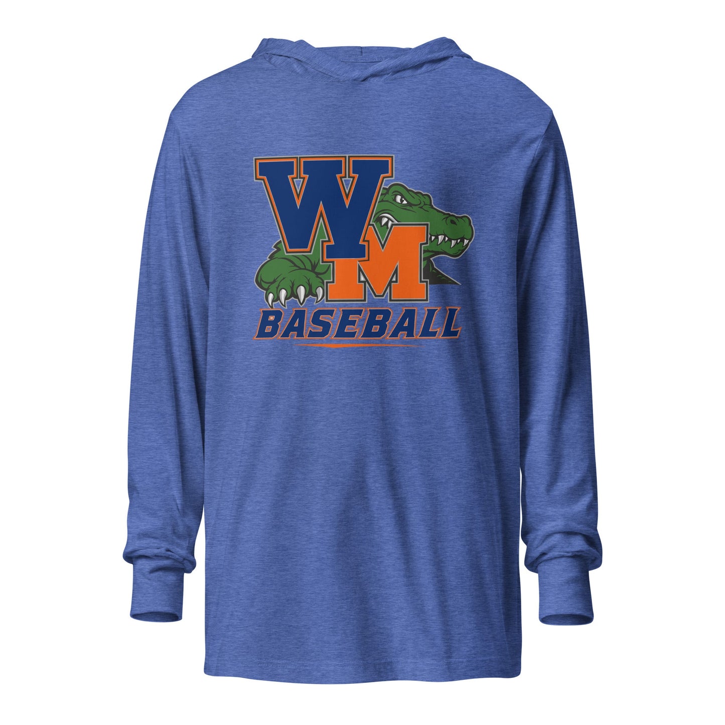 Performance | Hooded Long Sleeve T Shirt | West Memphis Community Christian College Gators | Athletics Logo