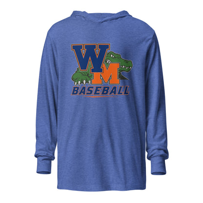 Performance | Hooded Long Sleeve T Shirt | West Memphis Community Christian College Gators | Athletics Logo