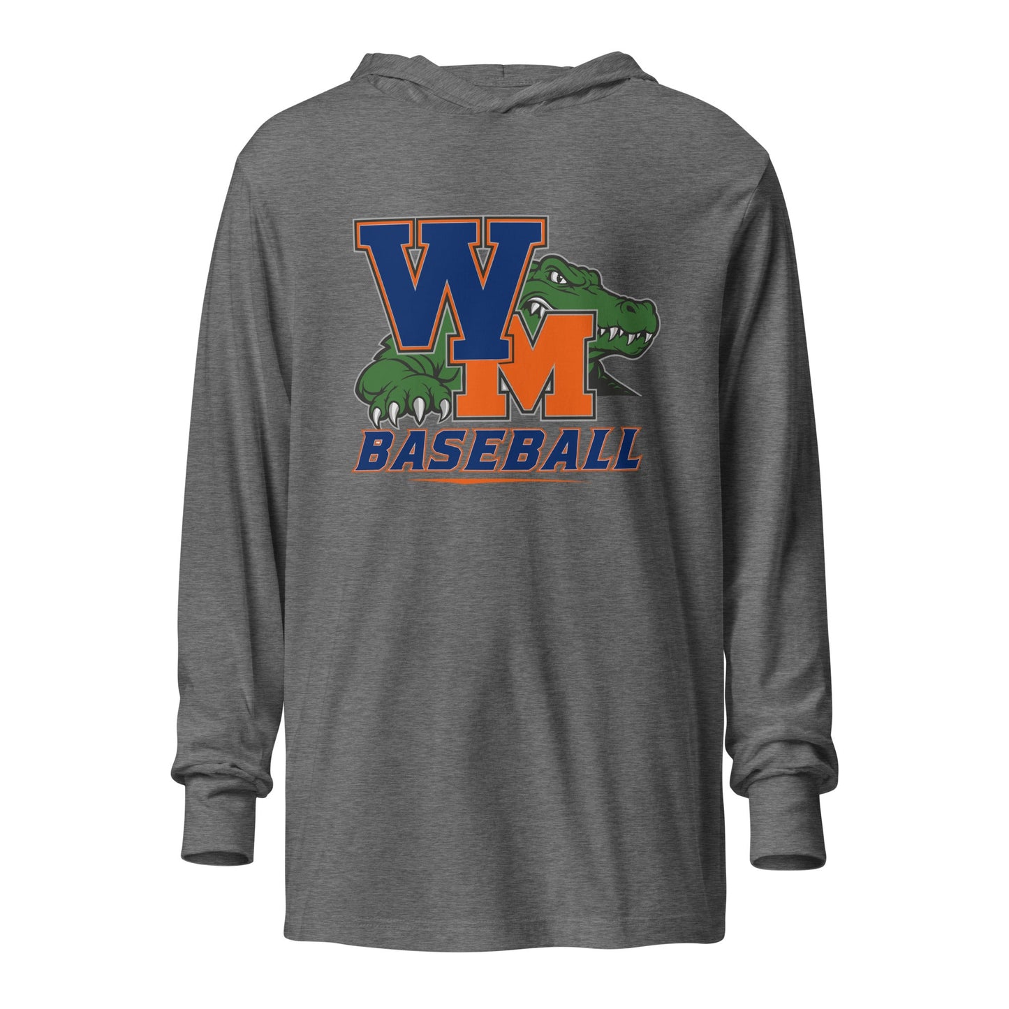 Performance | Hooded Long Sleeve T Shirt | West Memphis Community Christian College Gators | Athletics Logo