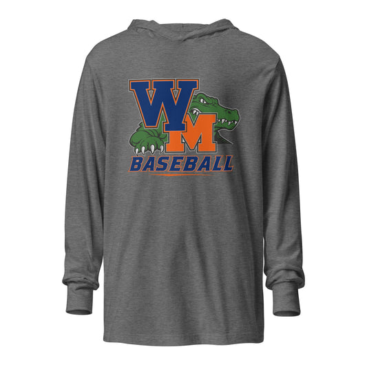 Performance | Hooded Long Sleeve T Shirt | West Memphis Community Christian College Gators | Athletics Logo