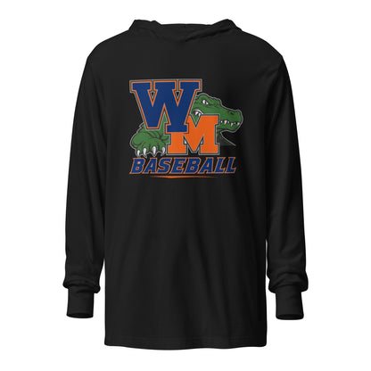 Performance | Hooded Long Sleeve T Shirt | West Memphis Community Christian College Gators | Athletics Logo