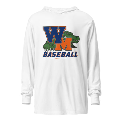 Performance | Hooded Long Sleeve T Shirt | West Memphis Community Christian College Gators | Athletics Logo