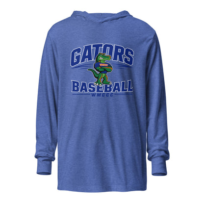 Performance | Hooded Long Sleeve T Shirt | West Memphis Community Christian College Gators | Emblem Logo