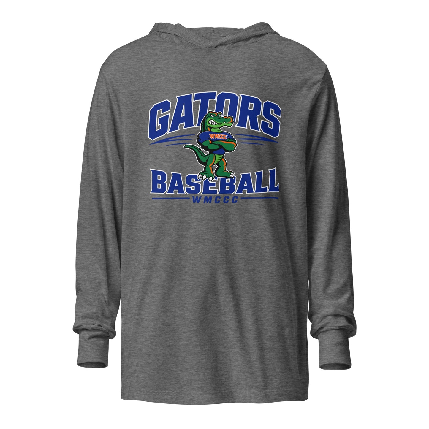 Performance | Hooded Long Sleeve T Shirt | West Memphis Community Christian College Gators | Emblem Logo