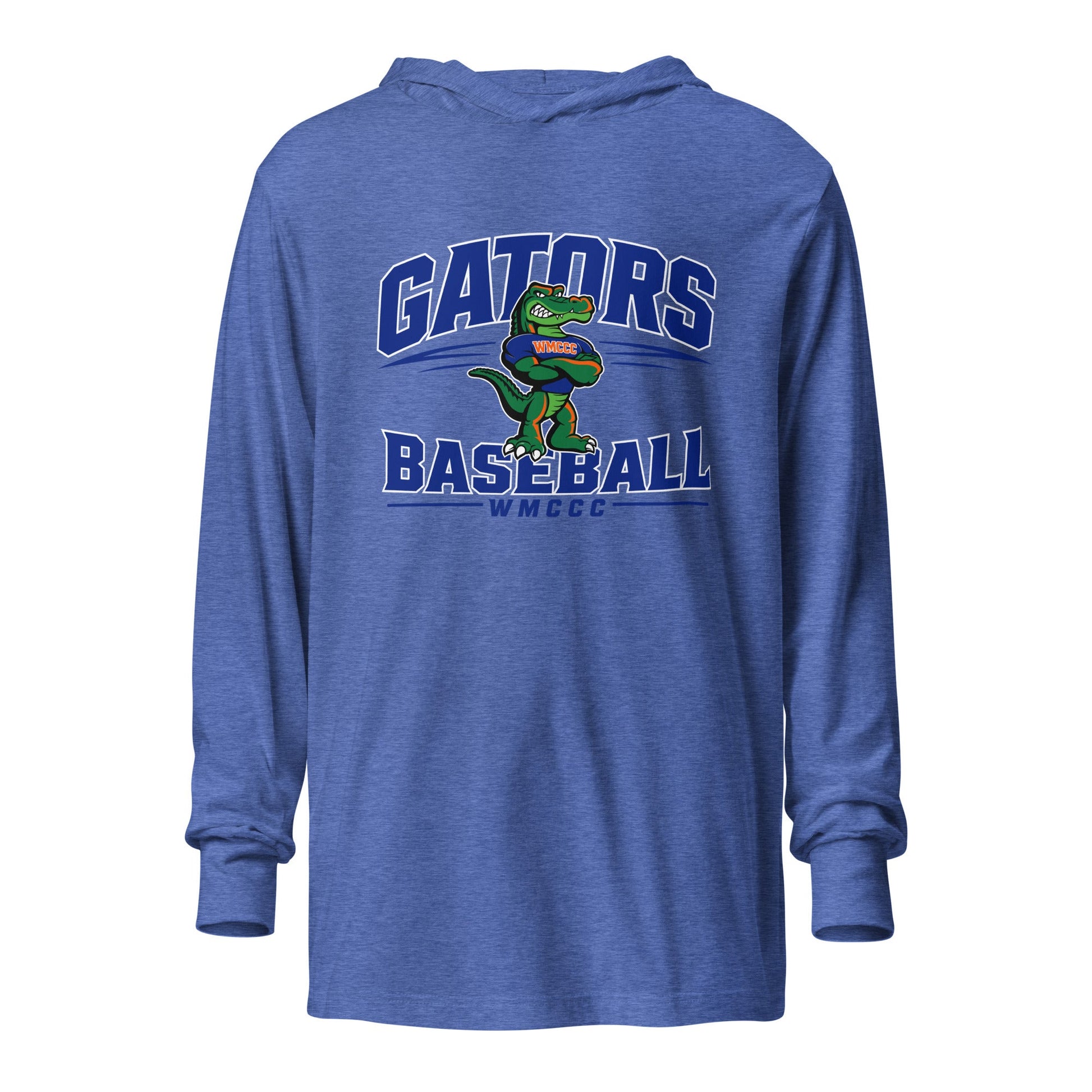 Performance | Hooded Long Sleeve T Shirt | West Memphis Community Christian College Gators | Emblem Logo