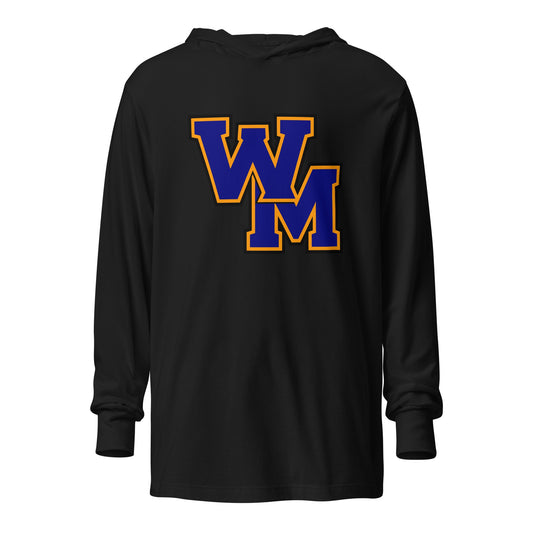 Performance | Hooded Long Sleeve T Shirt | West Memphis Community Christian College Gators | WM-Mark Logo