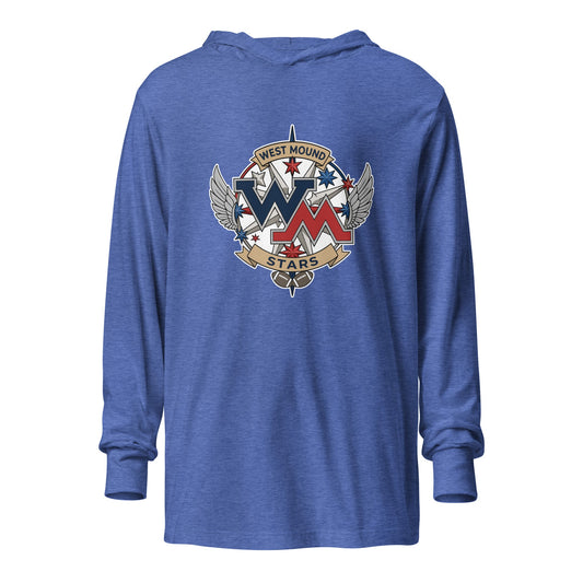 Performance | Hooded Long Sleeve T Shirt | West Mound Stars | Crest Logo