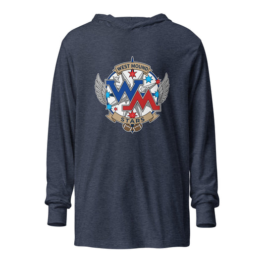 Performance | Hooded Long Sleeve T Shirt | West Mound Stars | Emblem Logo