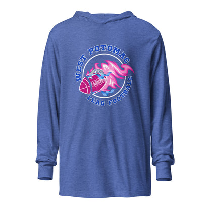 Performance | Hooded Long Sleeve T Shirt | West Potomac Flag Football | Crest Logo