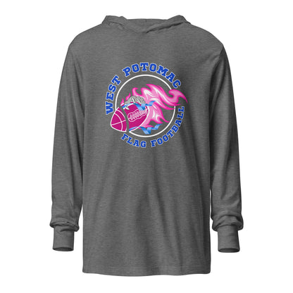 Performance | Hooded Long Sleeve T Shirt | West Potomac Flag Football | Crest Logo