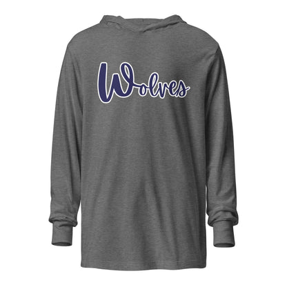 Performance | Hooded Long Sleeve T Shirt | White Mountain School | Script Logo