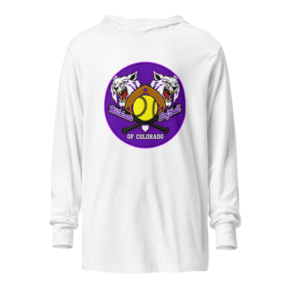 Performance | Hooded Long Sleeve T Shirt | Wildcats Softball | Badge Logo