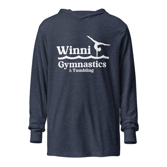 Performance | Hooded Long Sleeve T Shirt | Winni Gymnastics | Tumbling Logo