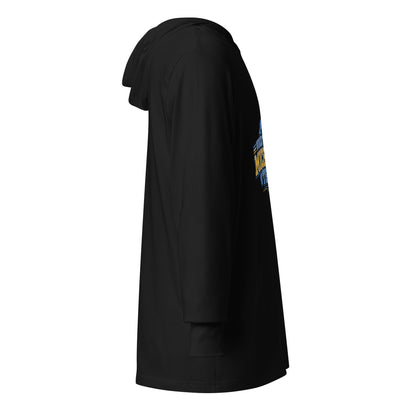 Performance | Hooded Long Sleeve T Shirt | Women’s Rugby at Michigan Tech | Varsity Crest Logo