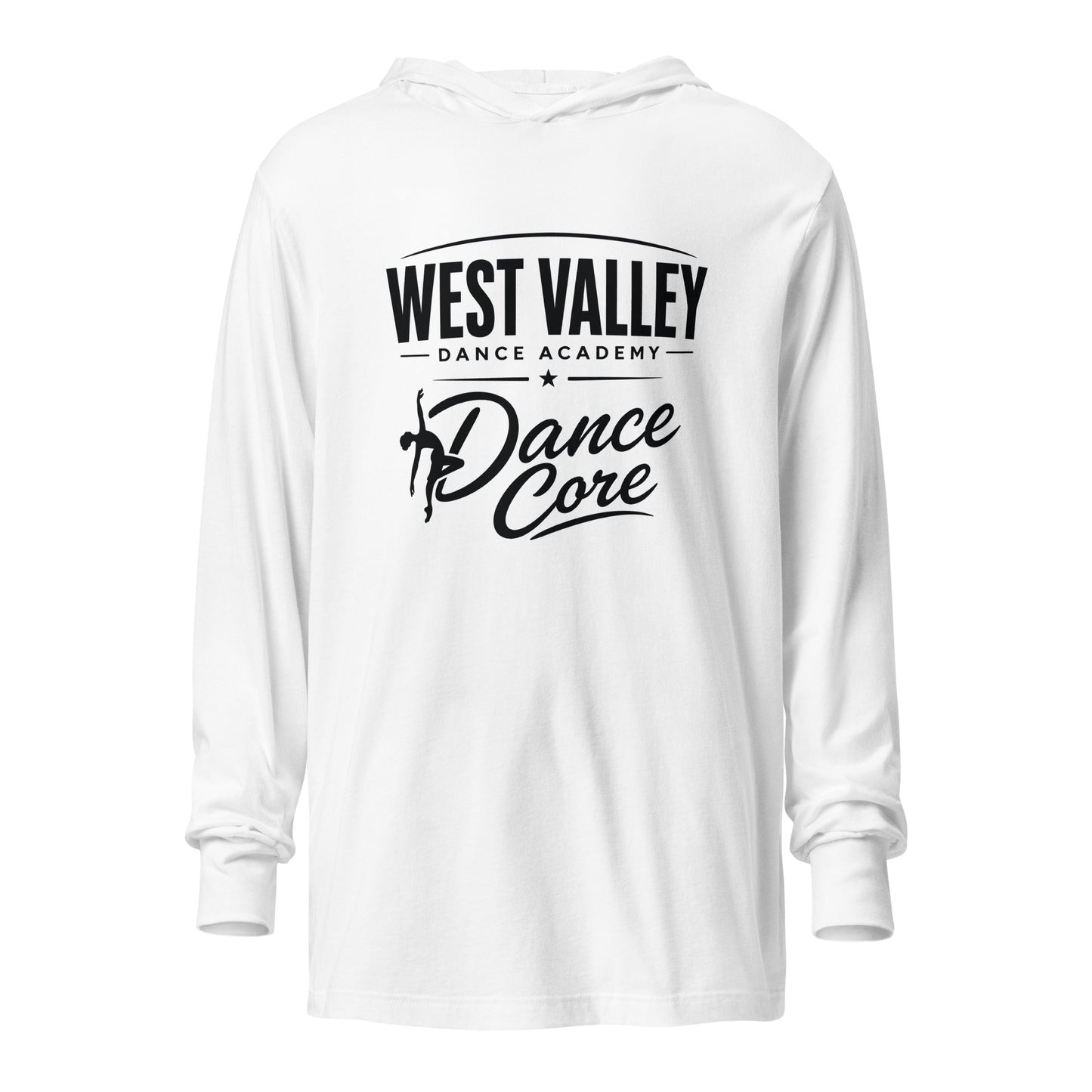 Performance | Hooded Long Sleeve T Shirt | WVDA Dance Core | Emblem Logo