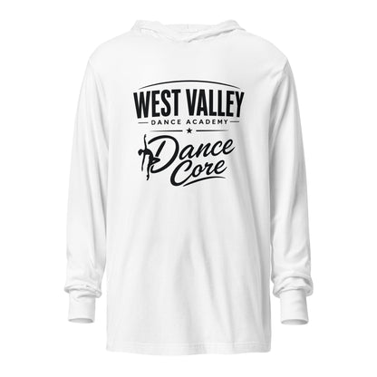 Performance | Hooded Long Sleeve T Shirt | WVDA Dance Core | Emblem Logo
