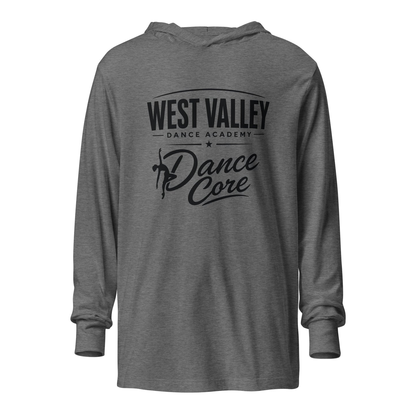 Performance | Hooded Long Sleeve T Shirt | WVDA Dance Core | Emblem Logo