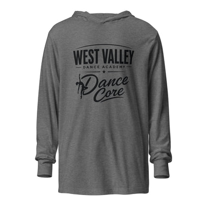 Performance | Hooded Long Sleeve T Shirt | WVDA Dance Core | Emblem Logo