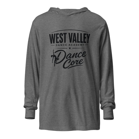 Performance | Hooded Long Sleeve T Shirt | WVDA Dance Core | Emblem Logo