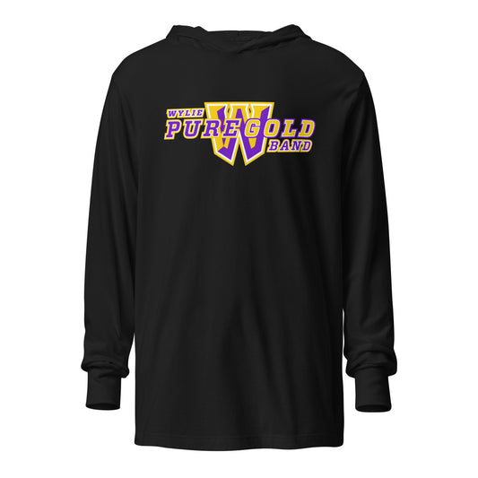 Performance | Hooded Long Sleeve T Shirt | Wylie ISD | Pure Gold Logo