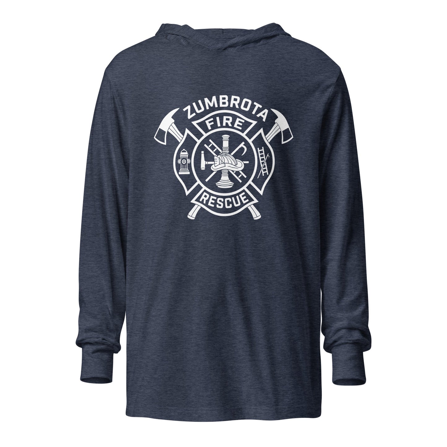 Performance | Hooded Long Sleeve T Shirt | Zumbrota Fire Department | Crest Logo