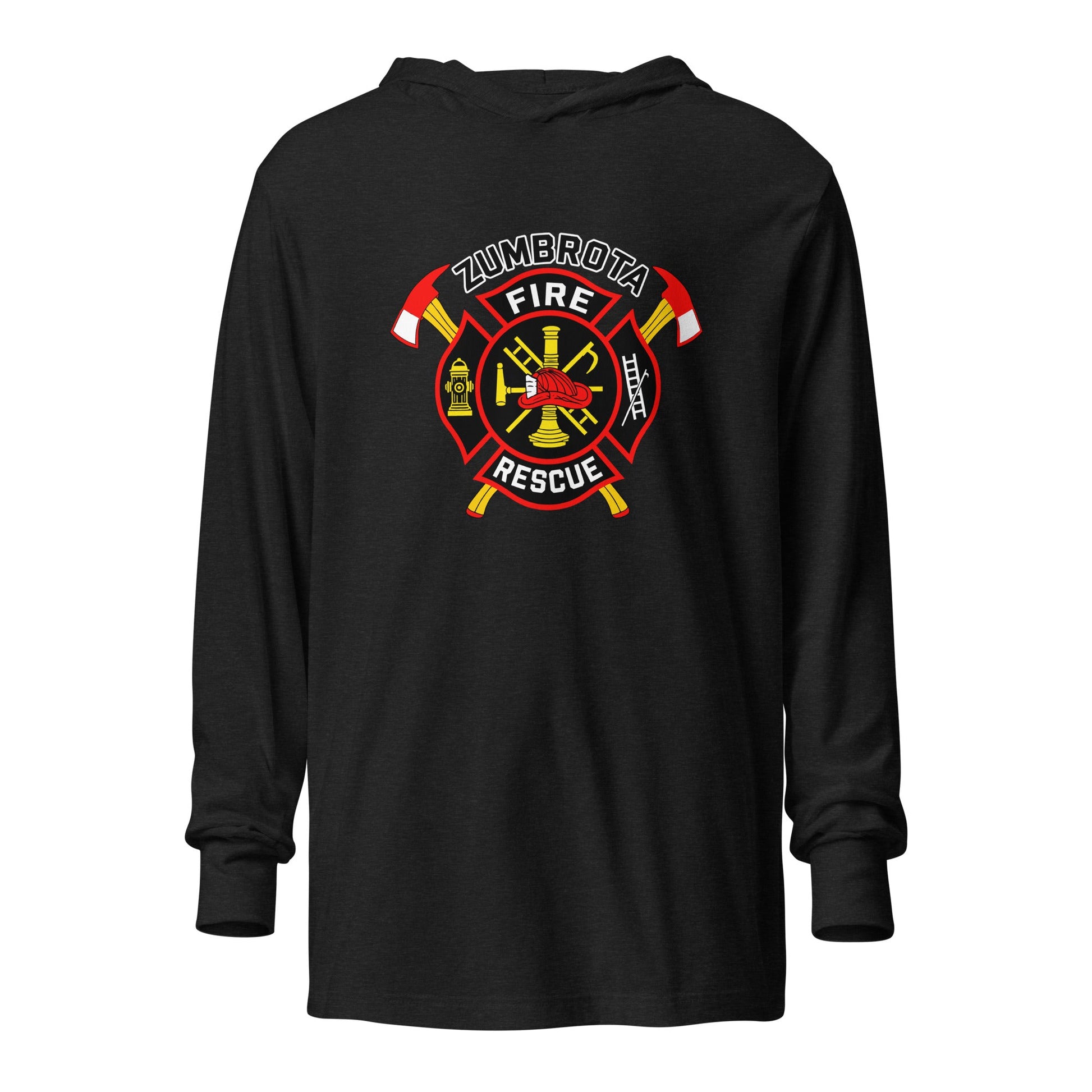 Performance | Hooded Long Sleeve T Shirt | Zumbrota Fire Department | Vanguard Logo