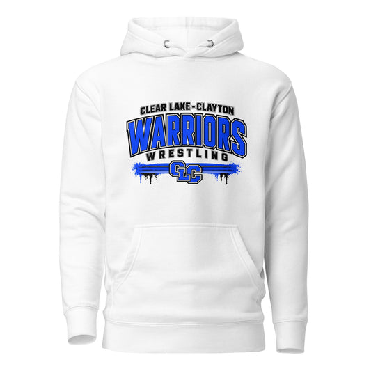 Performance | Hoodie | Clear Lake - Clayton Wrestling | Warrior Crest Logo