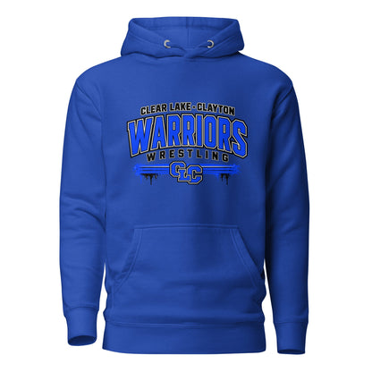 Performance | Hoodie | Clear Lake - Clayton Wrestling | Warrior Crest Logo