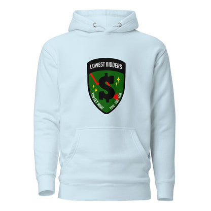 Performance | Hoodie | The Lowest Bidders | Emblem Logo