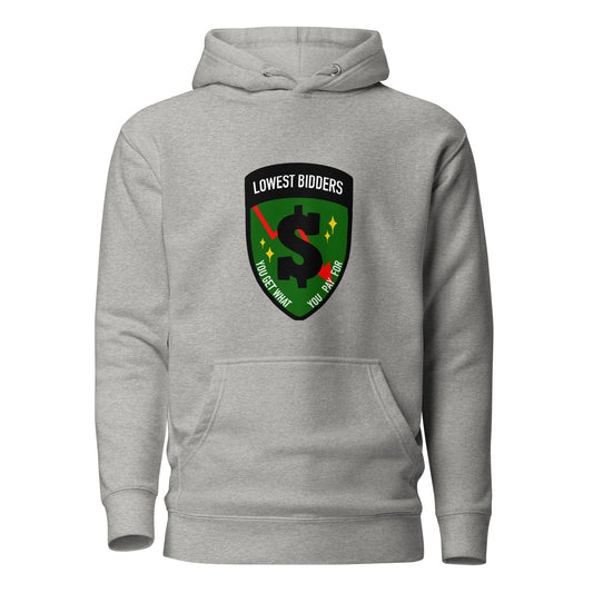 Performance | Hoodie | The Lowest Bidders | Emblem Logo