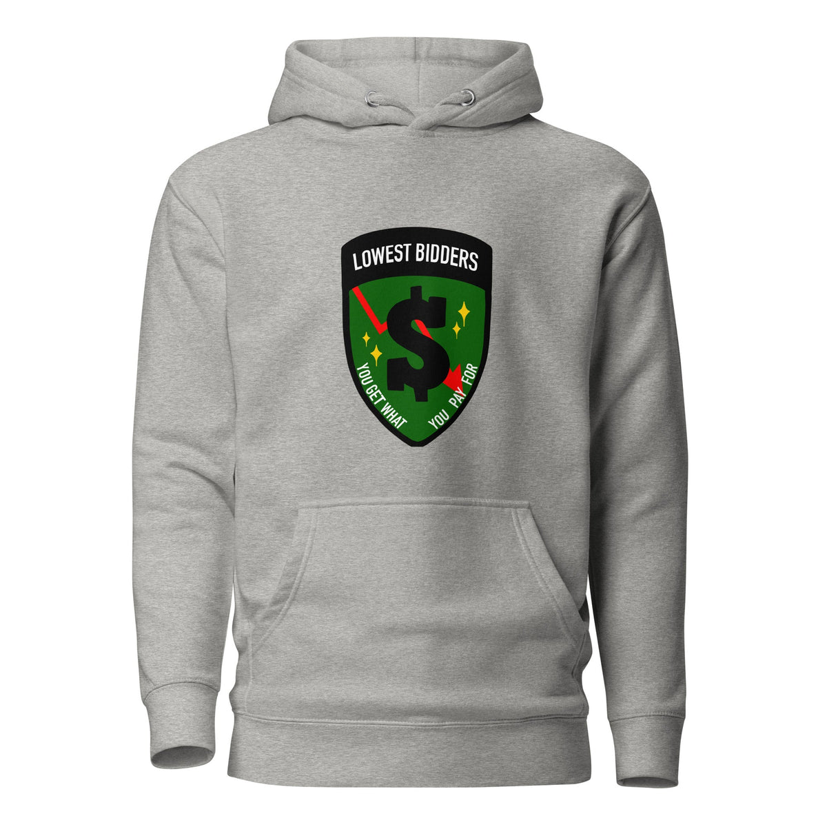 Performance | Hoodie | The Lowest Bidders | Emblem Logo
