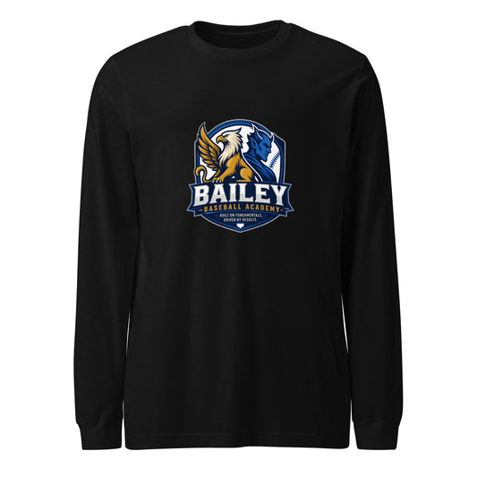 Performance | Long Sleeve Tee | Bailey Baseball Academy | Shield Logo
