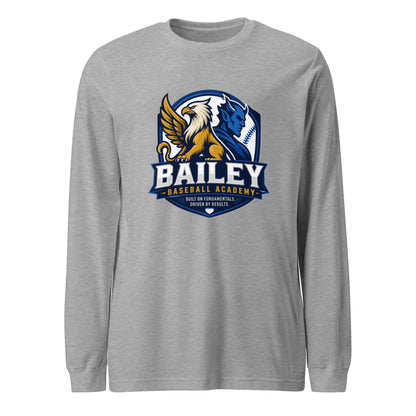 Performance | Long Sleeve Tee | Bailey Baseball Academy | Shield Logo