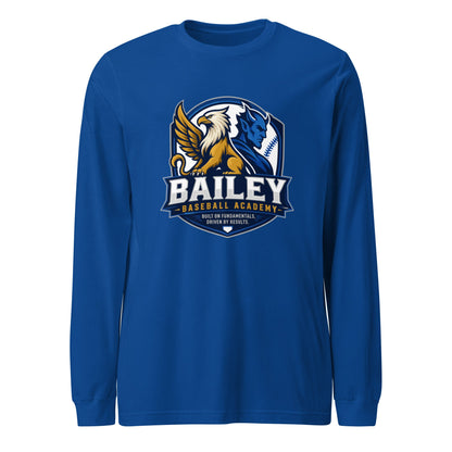 Performance | Long Sleeve Tee | Bailey Baseball Academy | Shield Logo