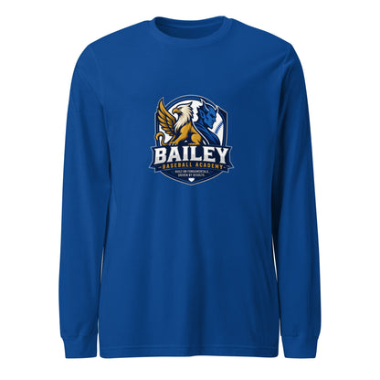Performance | Long Sleeve Tee | Bailey Baseball Academy | Shield Logo