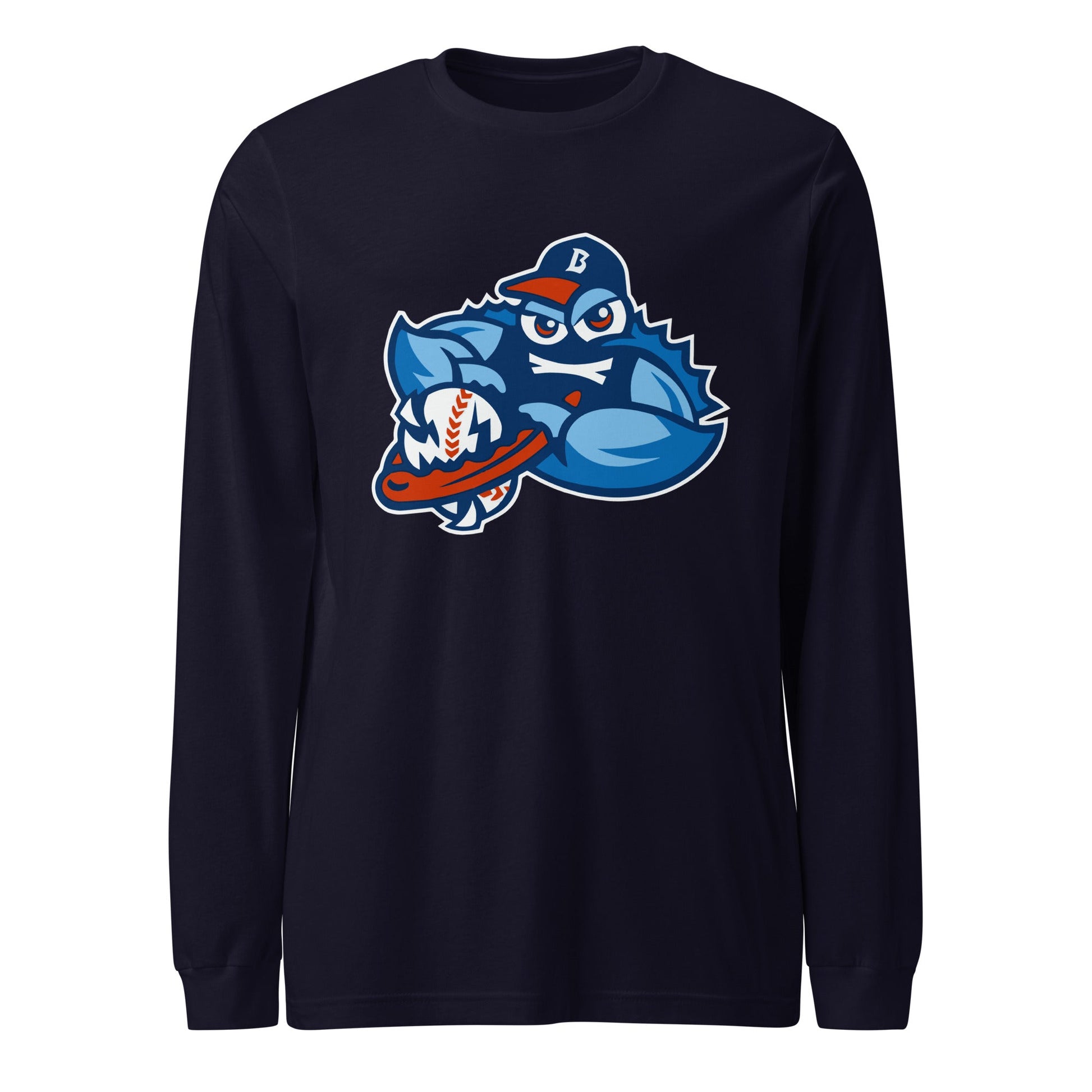 Performance | Long Sleeve Tee | Bellport BlueClaws | Mascot Logo