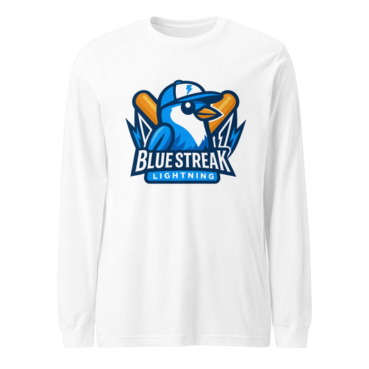 Performance | Long Sleeve Tee | Blue Streak Lightning | Mascot Logo