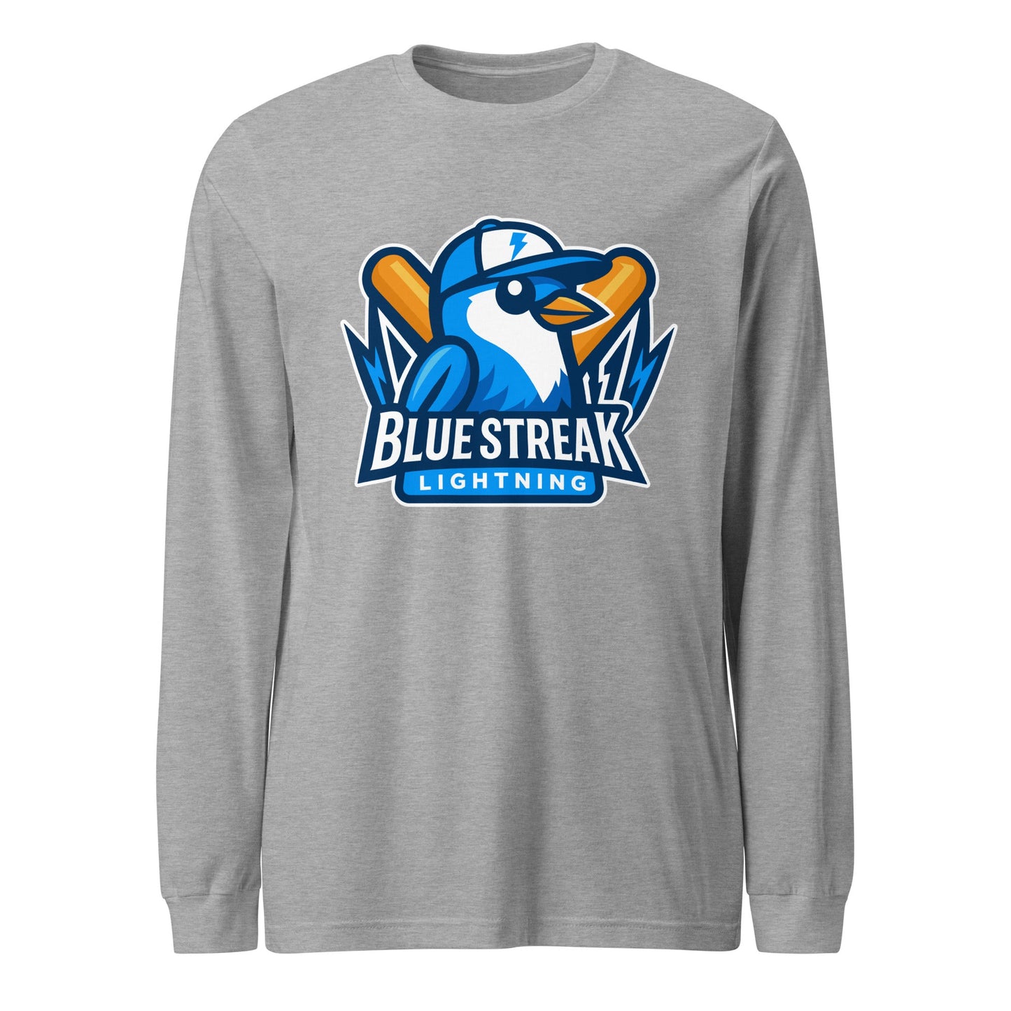 Performance | Long Sleeve Tee | Blue Streak Lightning | Mascot Logo
