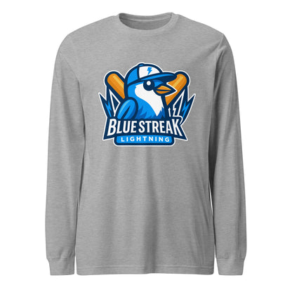 Performance | Long Sleeve Tee | Blue Streak Lightning | Mascot Logo