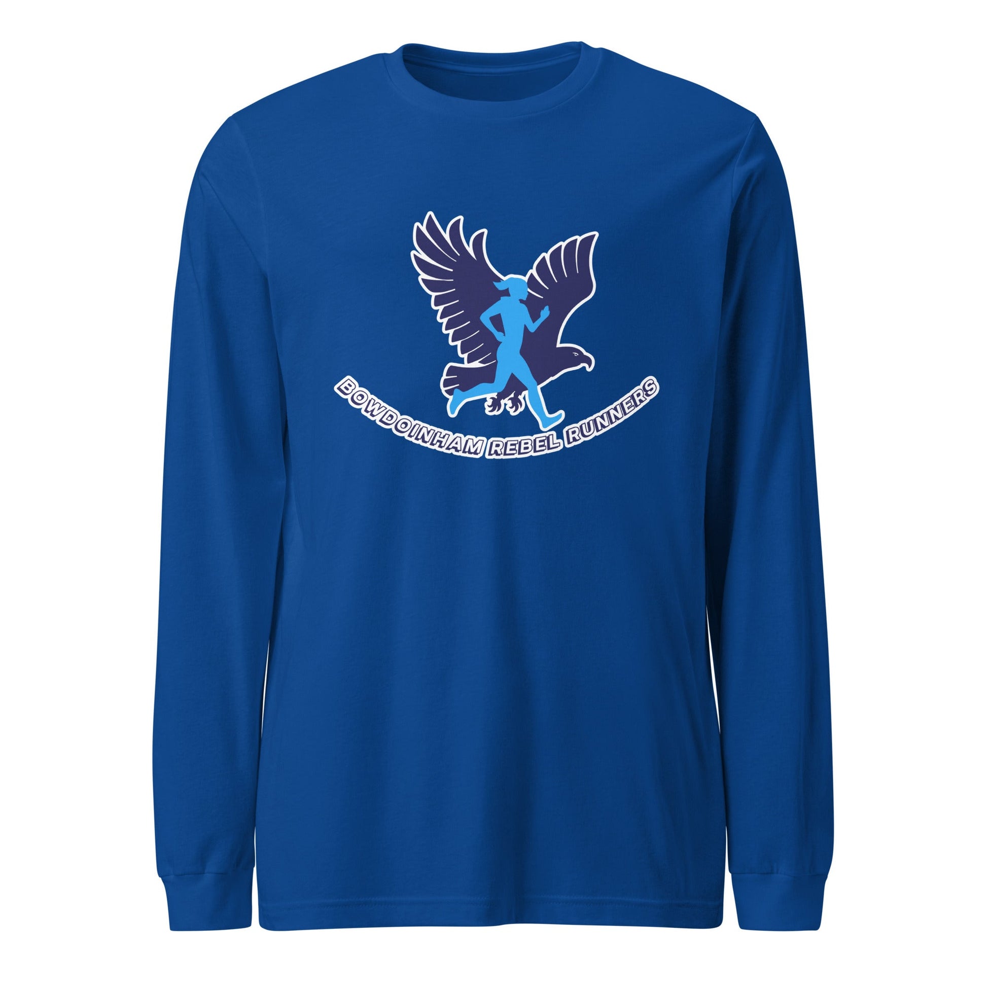 Performance | Long Sleeve Tee | Bowdoinham Rebel Runners | Aerial Runner Emblem Logo
