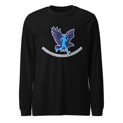 Performance | Long Sleeve Tee | Bowdoinham Rebel Runners | Aerial Runner Emblem Logo